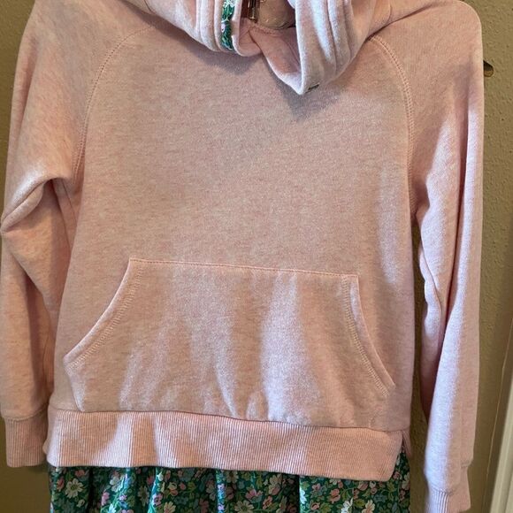 Boden Girls Pink Hooded Green Flower Lined Dress New Condition Girls size 7/8 - Picture 4 of 13